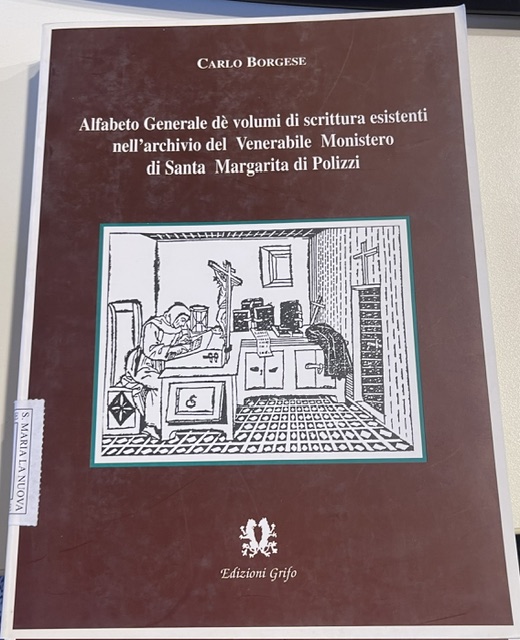 Copertina del libro Alfabeto generale de’ volumi di scrittura esistenti nell’archivio del Venerabile Monistero di Santa