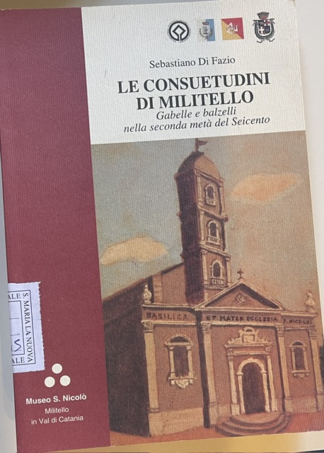 Copertina del libro Le consuetudini di Militello